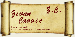 Živan Čaović vizit kartica